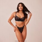 hr Lounge žene blossom balkon grudnjak & tange set crno N0V4DZ3 donje rublje