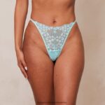 hr Lounge žene čipkaste trokutaste tange aqua blue N0V4DZ597 donje rublje