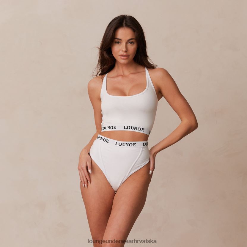 hr Lounge žene osnovni set bralette i tangi/gaćica od bambusa bijela N0V4DZ221 donje rublje - Image 1