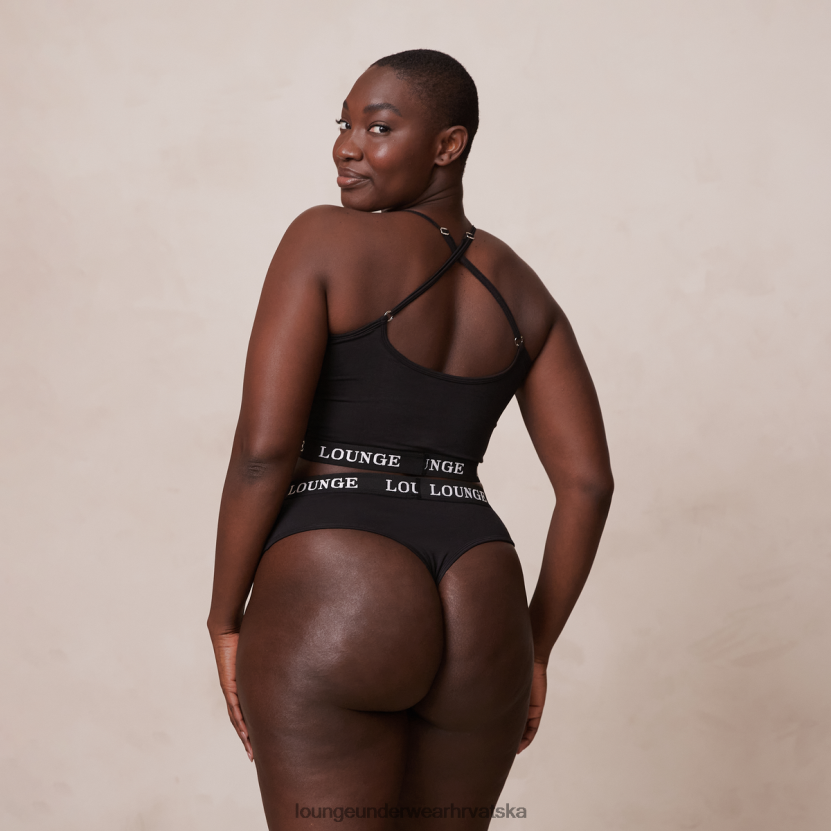 hr Lounge žene osnovni set bralette i tangi/gaćica od bambusa crno N0V4DZ193 donje rublje - Image 11