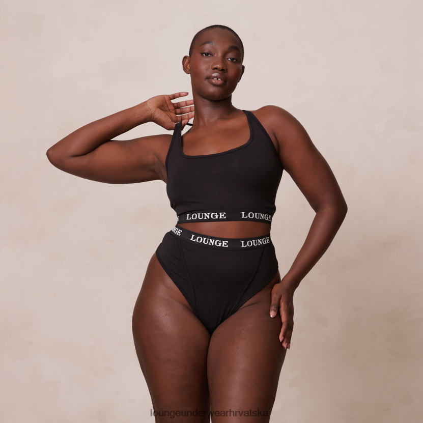 hr Lounge žene osnovni set bralette i tangi/gaćica od bambusa crno N0V4DZ193 donje rublje - Image 12