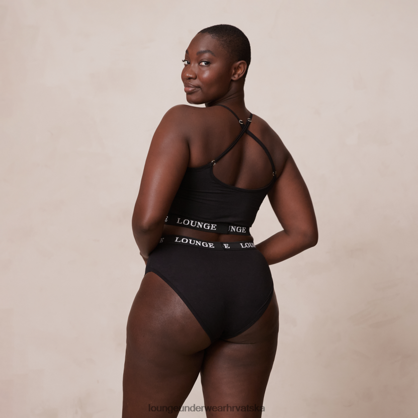 hr Lounge žene osnovni set bralette i tangi/gaćica od bambusa crno N0V4DZ193 donje rublje - Image 5