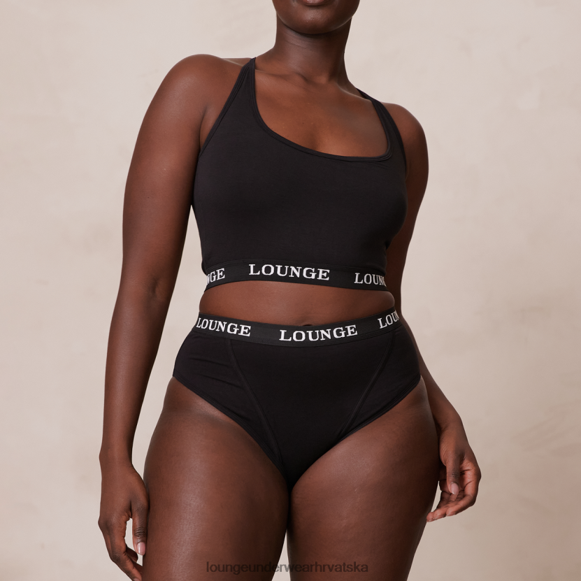 hr Lounge žene osnovni set bralette i tangi/gaćica od bambusa crno N0V4DZ193 donje rublje - Image 6