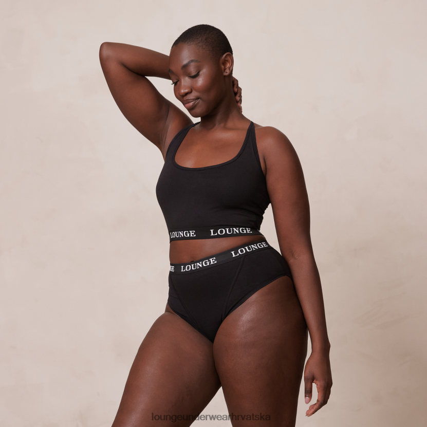 hr Lounge žene osnovni set bralette i tangi/gaćica od bambusa crno N0V4DZ193 donje rublje - Image 8
