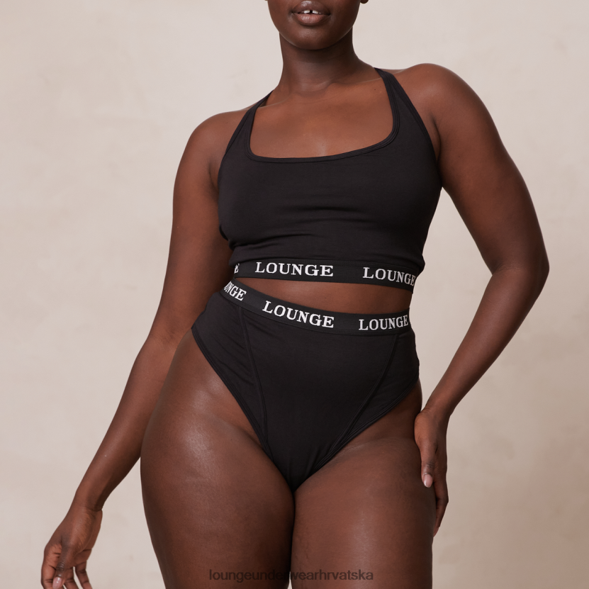 hr Lounge žene osnovni set bralette i tangi/gaćica od bambusa crno N0V4DZ193 donje rublje - Image 10