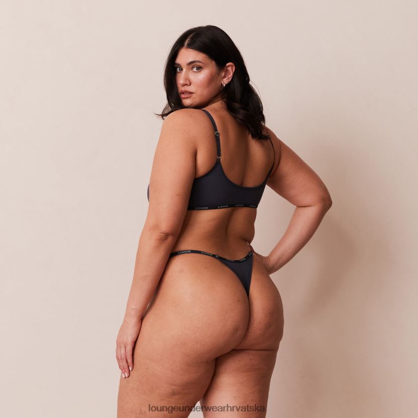 hr Lounge žene osnovni set bralette i tangi/gaćica plavi ugljen N0V4DZ179 donje rublje - Image 2