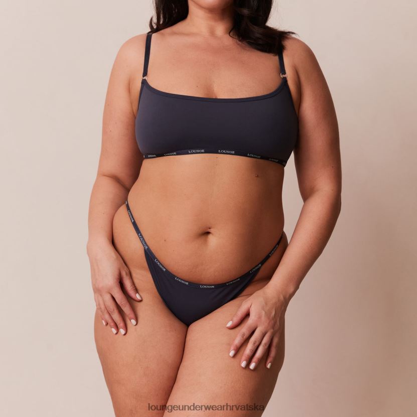 hr Lounge žene osnovni set bralette i tangi/gaćica plavi ugljen N0V4DZ179 donje rublje - Image 11