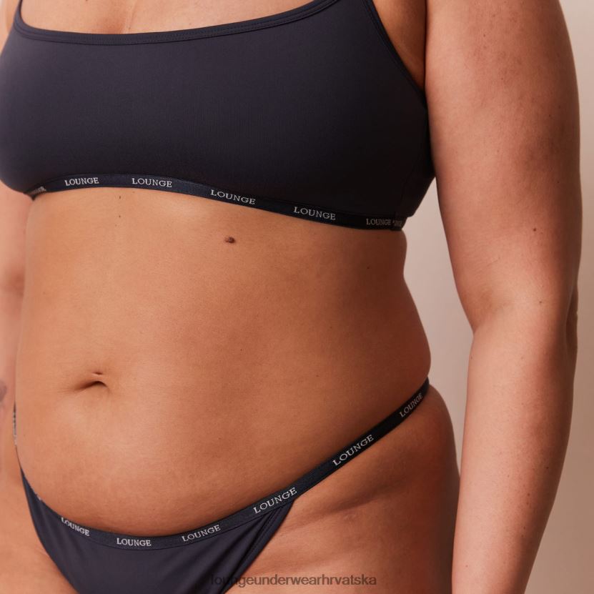 hr Lounge žene osnovni set bralette i tangi/gaćica plavi ugljen N0V4DZ179 donje rublje - Image 4
