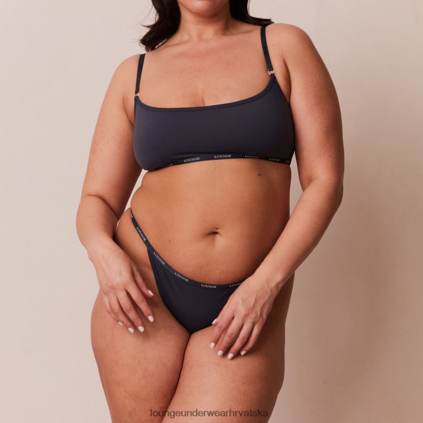 hr Lounge žene osnovni set bralette i tangi/gaćica plavi ugljen N0V4DZ179 donje rublje - Image 5