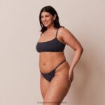 hr Lounge žene osnovni set bralette i tangi/gaćica plavi ugljen N0V4DZ179 donje rublje - Image 7