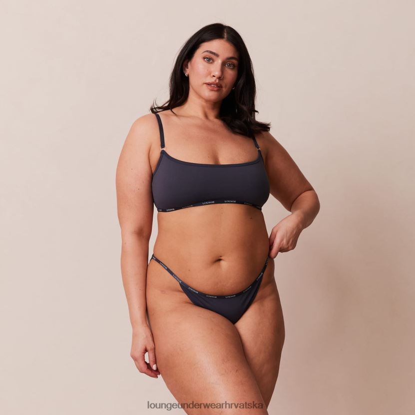 hr Lounge žene osnovni set bralette i tangi/gaćica plavi ugljen N0V4DZ179 donje rublje - Image 9
