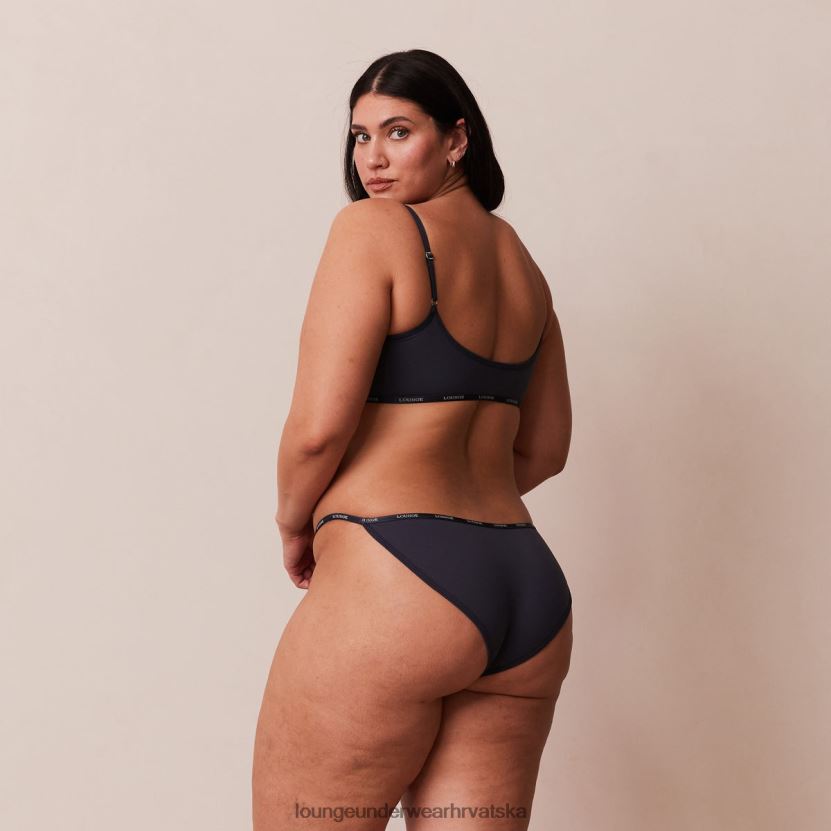 hr Lounge žene osnovni set bralette i tangi/gaćica plavi ugljen N0V4DZ179 donje rublje - Image 10