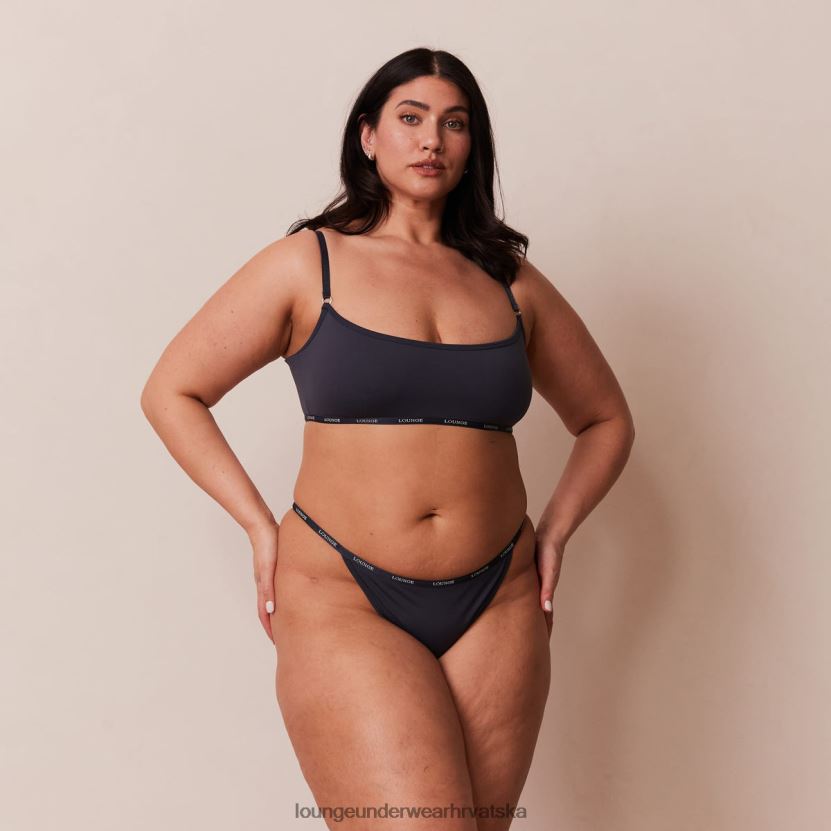 hr Lounge žene osnovni set bralette i tangi/gaćica plavi ugljen N0V4DZ179 donje rublje - Image 1
