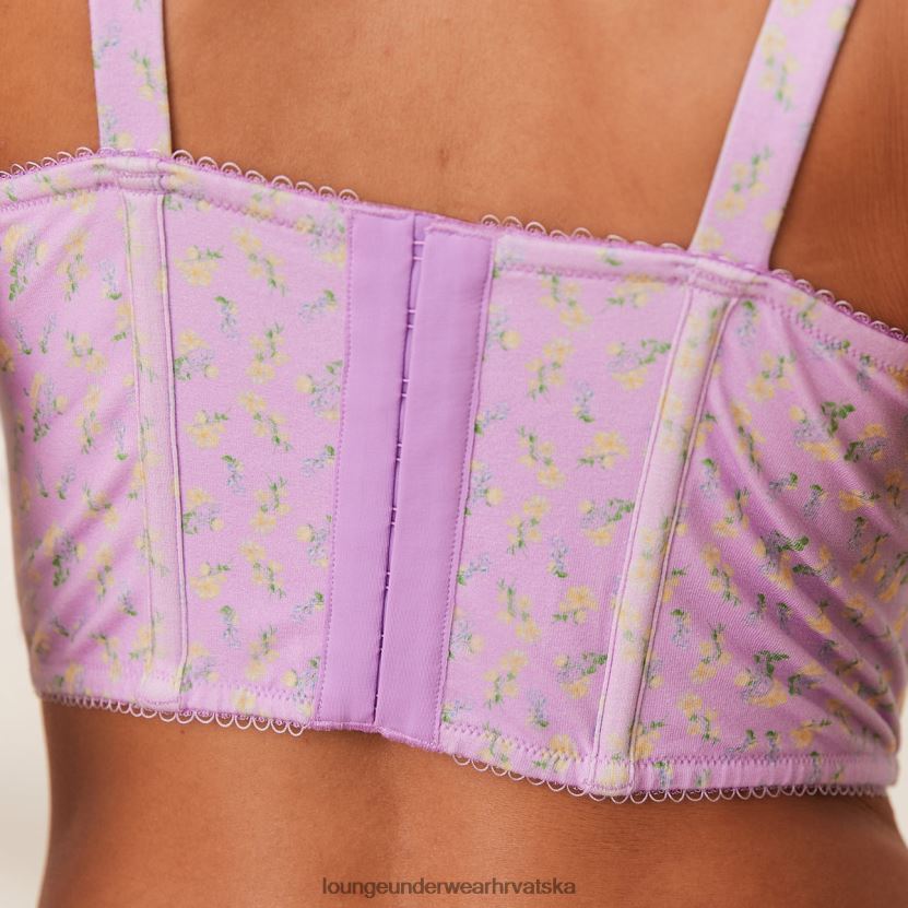 hr Lounge žene slatki set grudnjaka s parangalom i uzicom lila cvjetni N0V4DZ152 donje rublje - Image 9