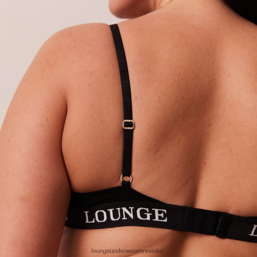 hr Lounge žene ultra udoban set grudnjaka i tangi s rebrastom majicom crno N0V4DZ64 donje rublje - Image 4