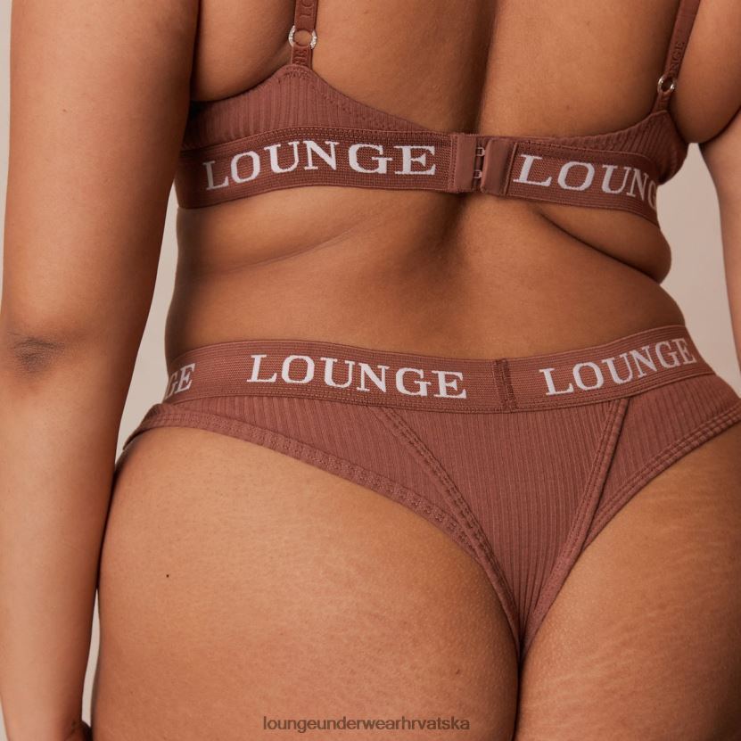 hr Lounge žene ultra udoban set grudnjaka i tangi s rebrastom majicom moka N0V4DZ40 donje rublje - Image 4