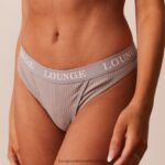 hr Lounge žene ultra udoban set grudnjaka i tangi s rebrastom majicom siva N0V4DZ81 donje rublje - Image 6