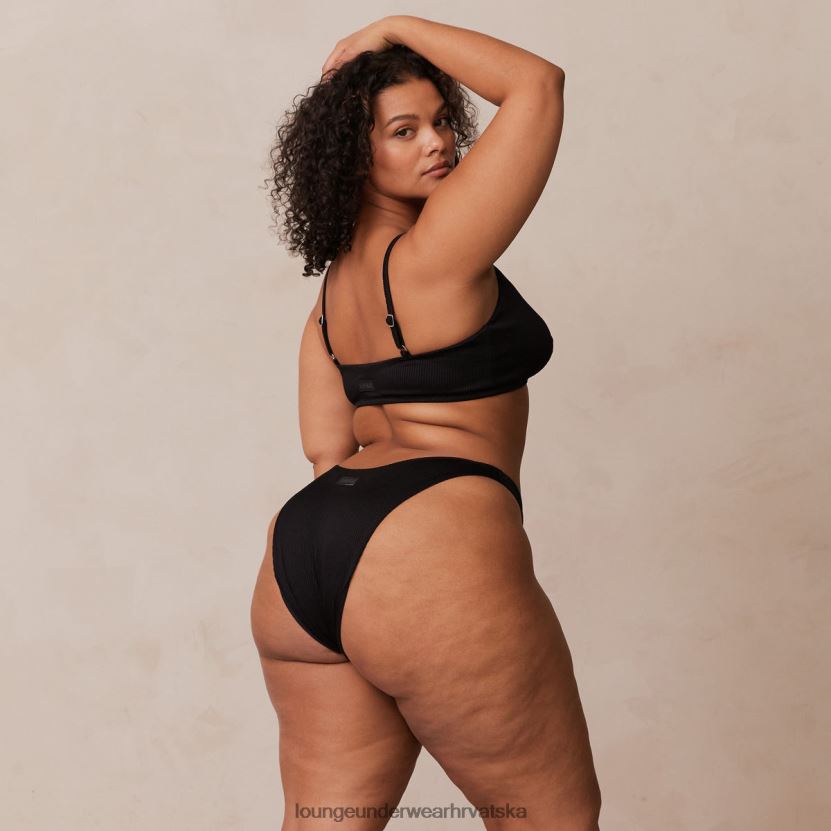 hr Lounge žene rebrasti trokutasti grudnjak i tange/gaćice crno N0V4DZ233 donje rublje