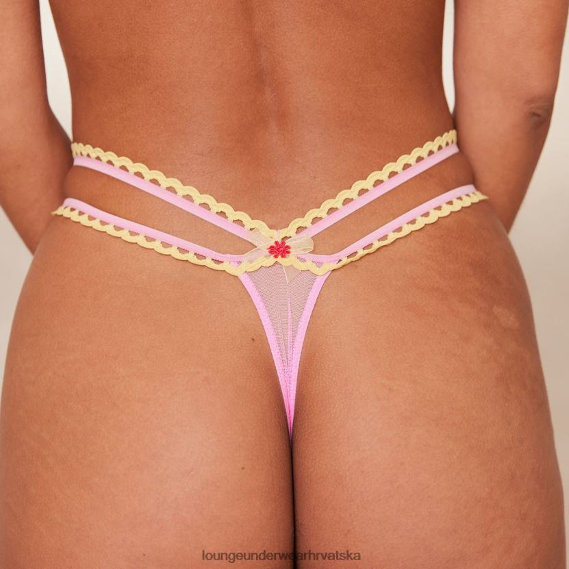 hr Lounge žene Balkonski grudnjak i tange/gaćice s izvezenim tratinčicama ružičasta N0V4DZ123 donje rublje