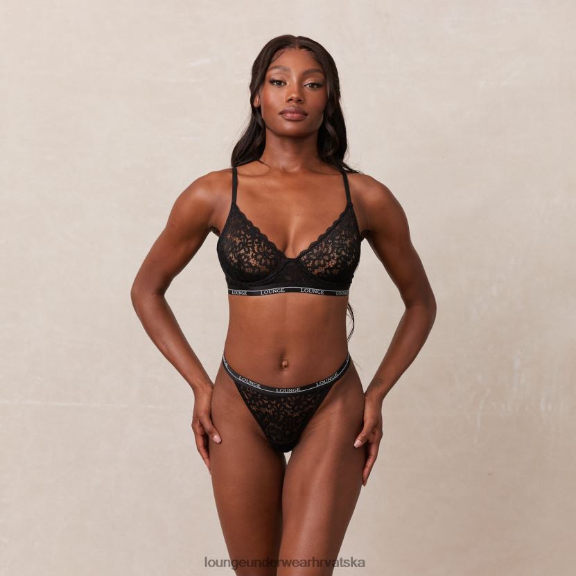 hr Lounge žene balkon grudnjak & tange set crno N0V4DZ1 donje rublje