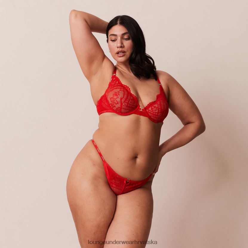 hr Lounge žene charmed balkon grudnjak & tange/gaćice set Crvena N0V4DZ47 donje rublje
