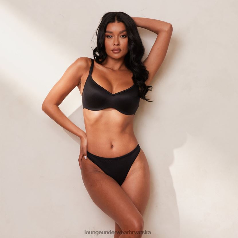 hr Lounge žene elegantan pažljiv grudnjak i tange/gaćice crno N0V4DZ43 donje rublje