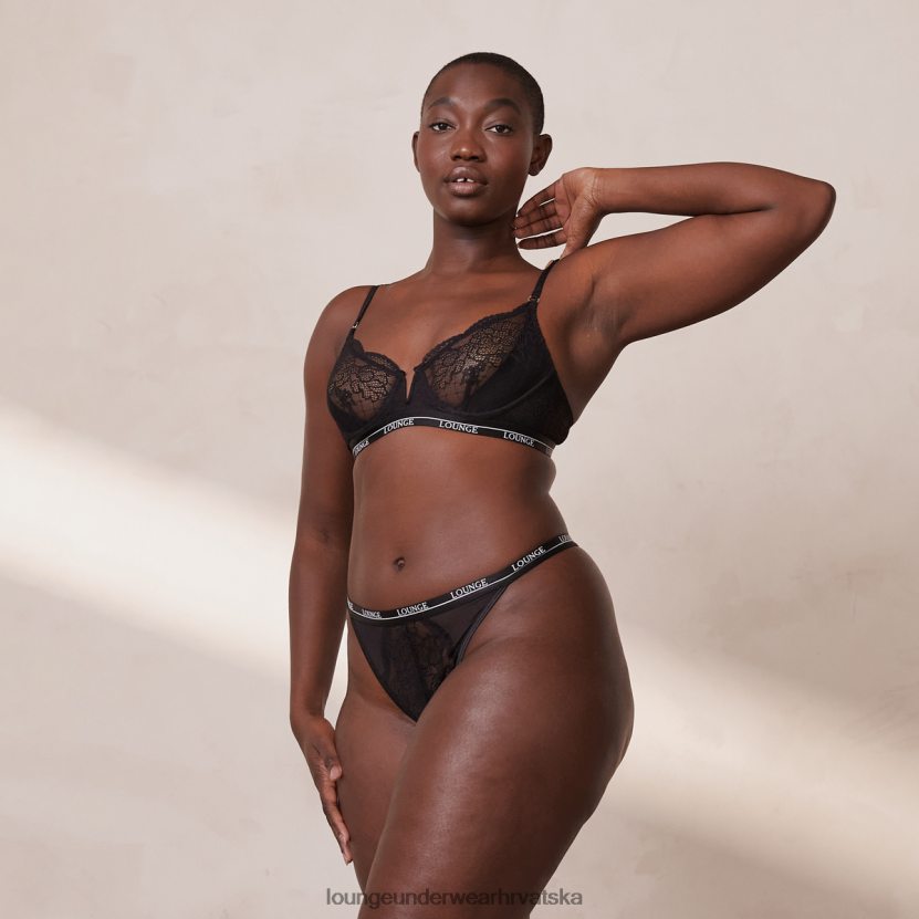 hr Lounge žene kraljevski balkonski set grudnjaka i tangi crno N0V4DZ35 donje rublje