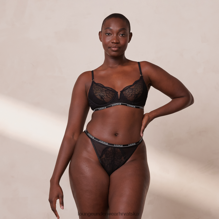 hr Lounge žene kraljevski balkonski set grudnjaka i tangi crno N0V4DZ35 donje rublje