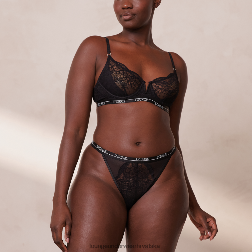 hr Lounge žene kraljevski balkonski set grudnjaka i tangi crno N0V4DZ35 donje rublje