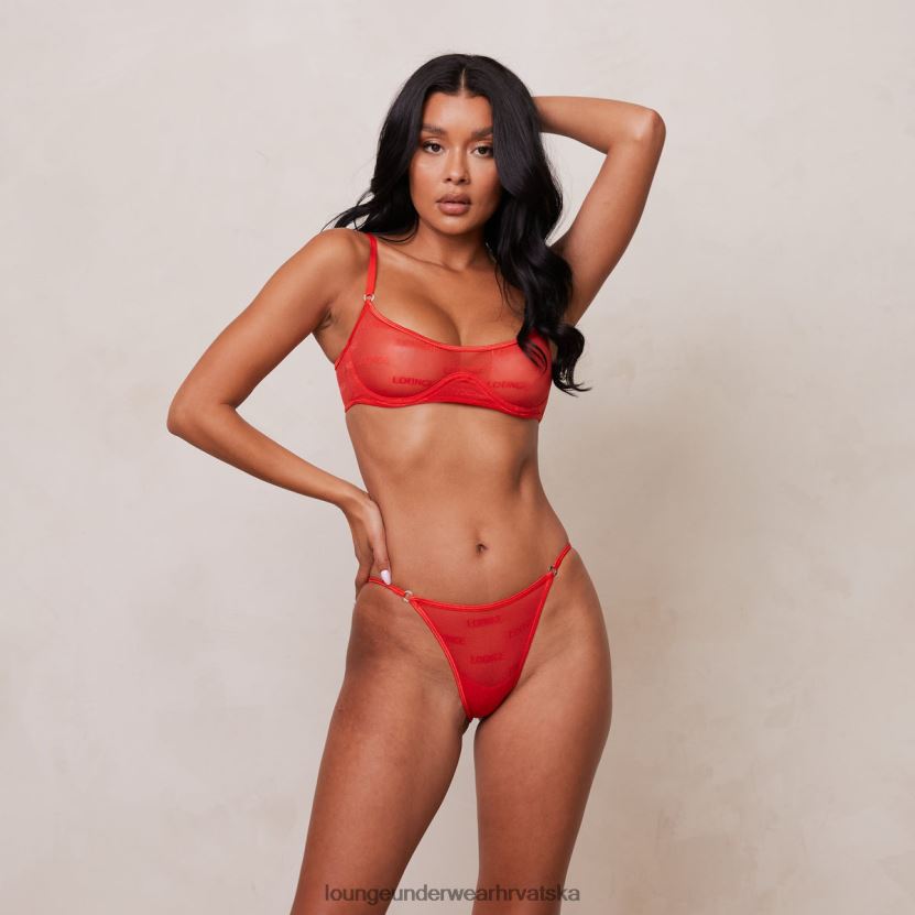 hr Lounge žene odvažni mrežasti grudnjak i tange/gaćice Crvena N0V4DZ48 donje rublje