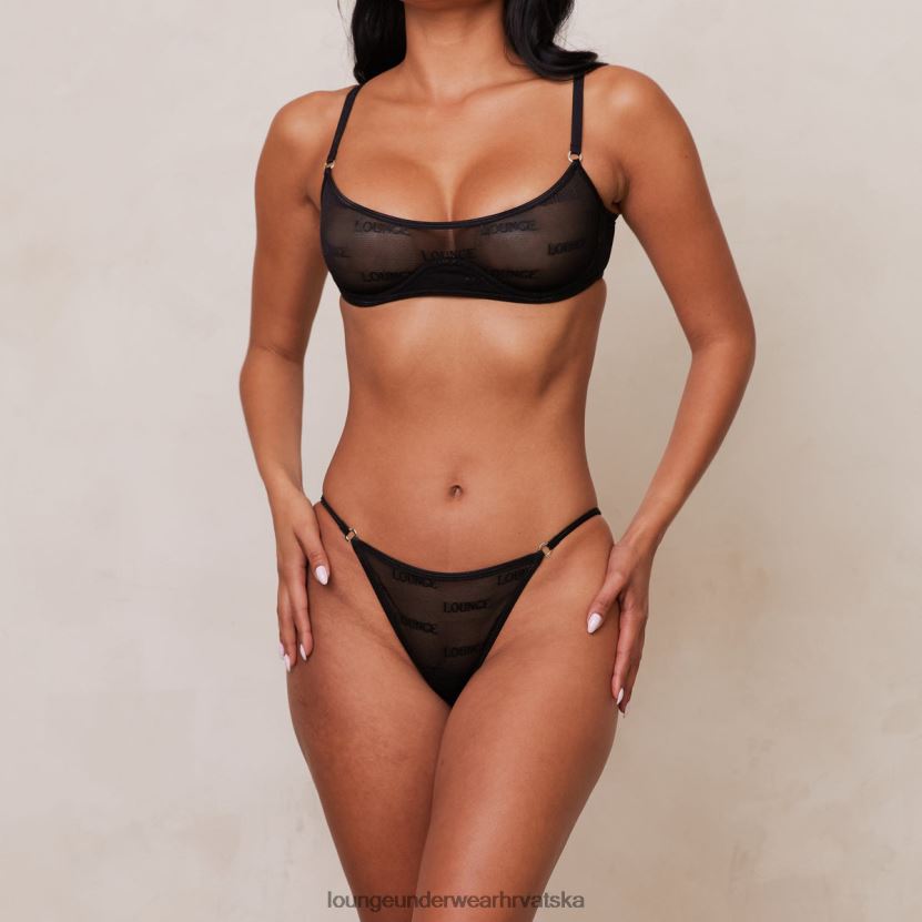 hr Lounge žene odvažni mrežasti grudnjak i tange/gaćice crno N0V4DZ36 donje rublje