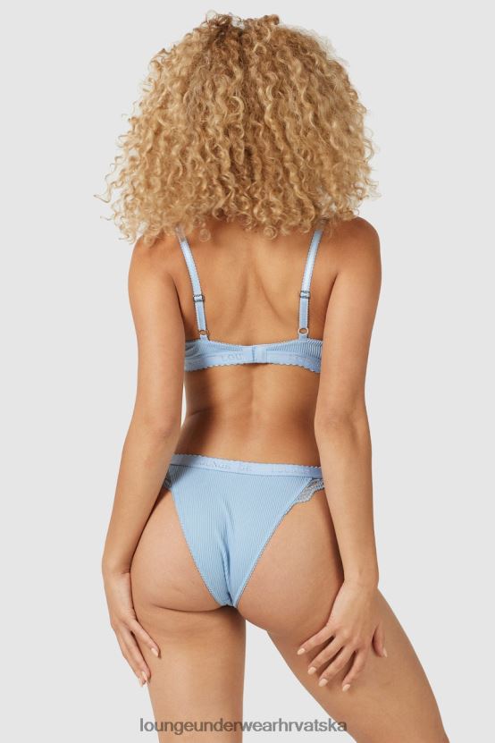 hr Lounge žene rebrasti balkonski set grudnjaka i tangi/gaćica plava N0V4DZ89 donje rublje