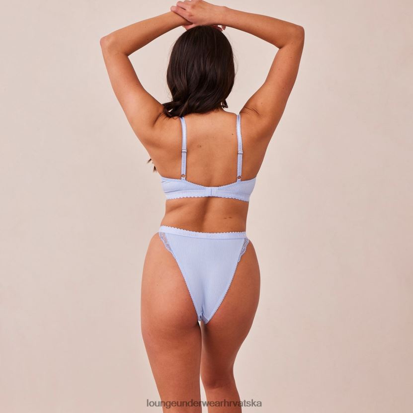 hr Lounge žene rebrasti balkonski set grudnjaka i tangi/gaćica plava N0V4DZ89 donje rublje