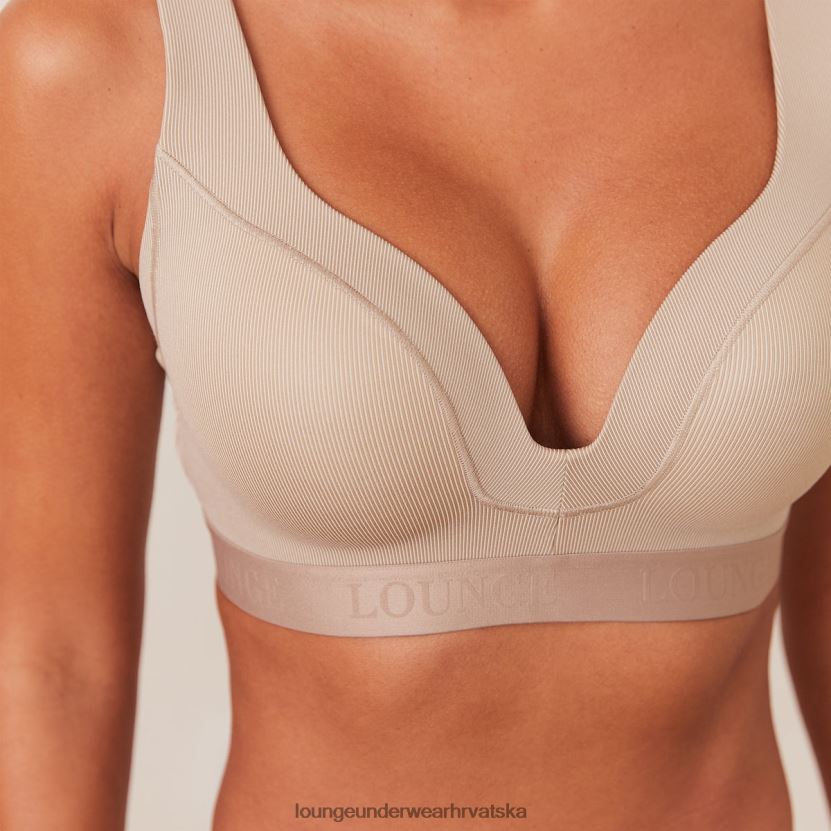 hr Lounge žene rebrasti set mindful grudnjaka i tangi/gaćica mink N0V4DZ168 donje rublje