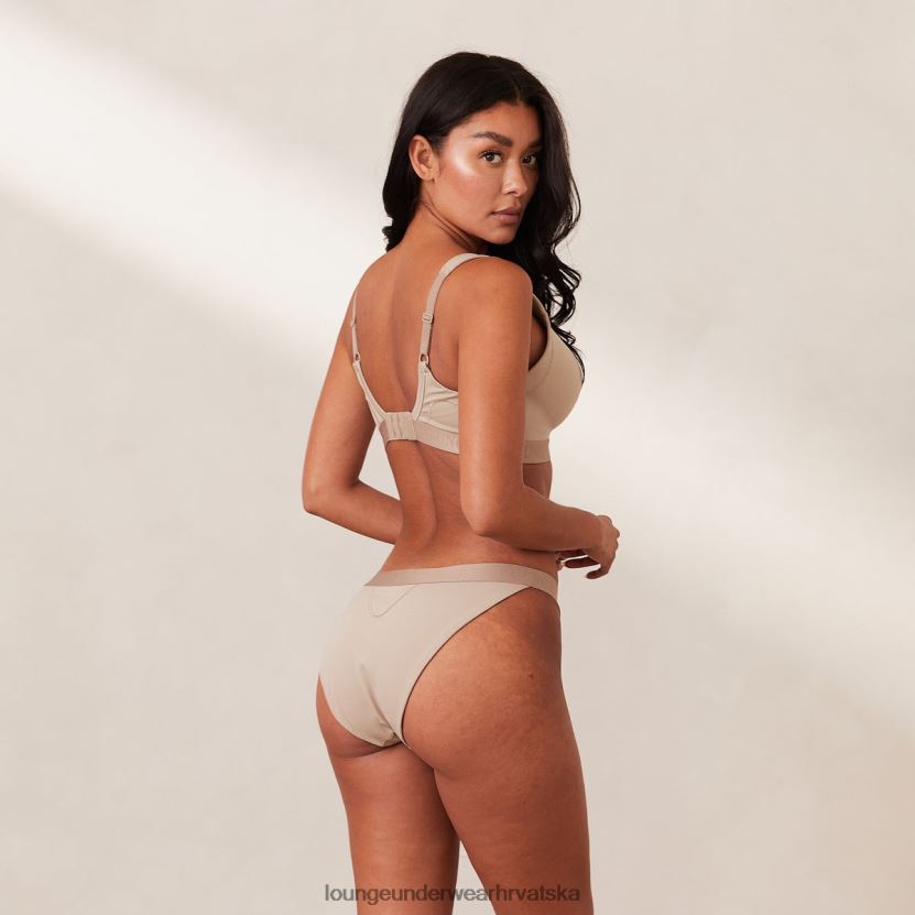 hr Lounge žene rebrasti set mindful grudnjaka i tangi/gaćica mink N0V4DZ168 donje rublje