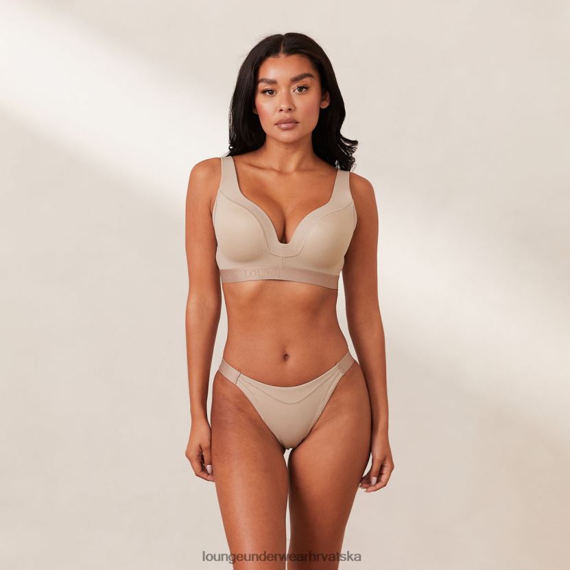 hr Lounge žene rebrasti set mindful grudnjaka i tangi/gaćica mink N0V4DZ168 donje rublje