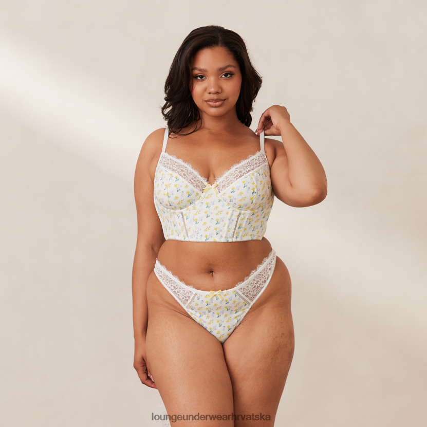hr Lounge žene slatki set grudnjaka i tangi bijeli cvjetni N0V4DZ158 donje rublje