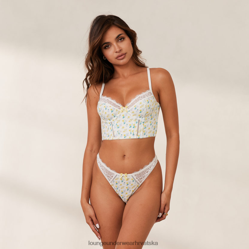 hr Lounge žene slatki set grudnjaka i tangi bijeli cvjetni N0V4DZ158 donje rublje