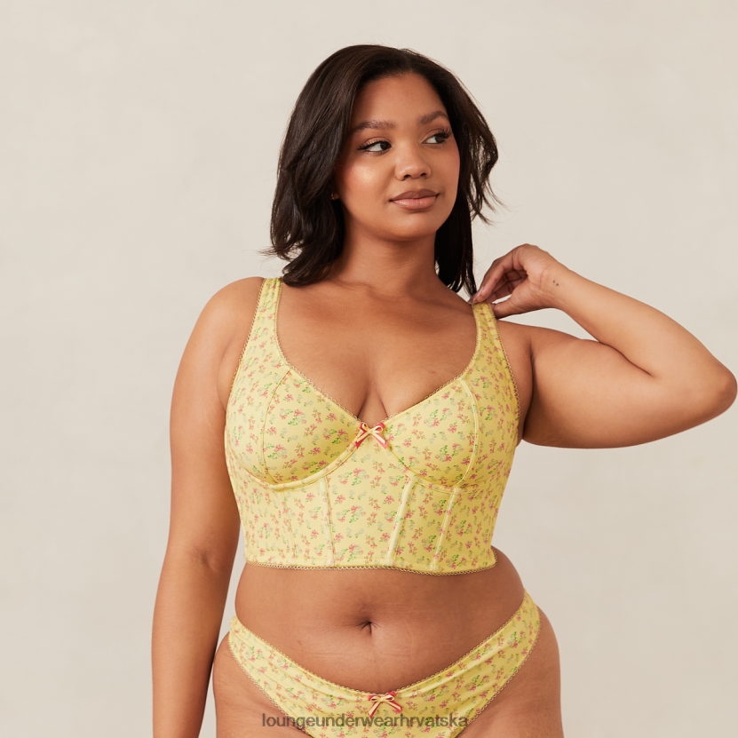 hr Lounge žene slatki set grudnjaka s parangalom i uzicom limun cvjetni N0V4DZ139 donje rublje