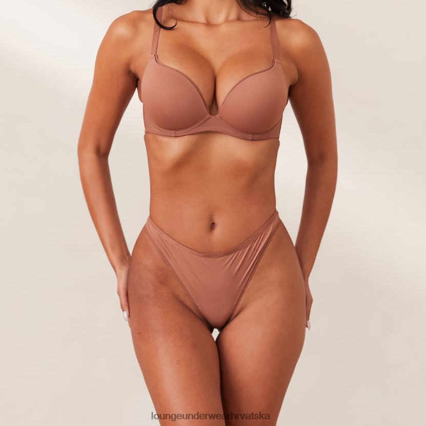 hr Lounge žene udoban set grudnjaka i tangi s push-up majicom moka N0V4DZ163 donje rublje