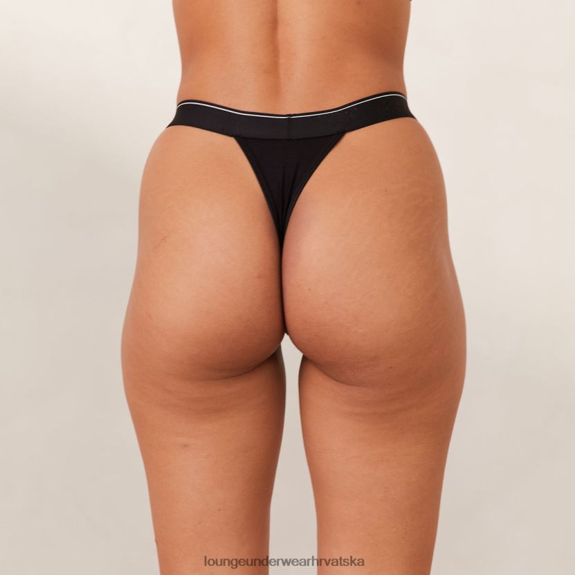 hr Lounge žene minimalne trokutaste tange od bambusa crno N0V4DZ410 donje rublje