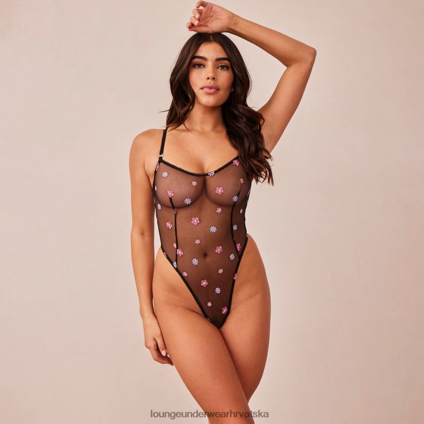 hr Lounge žene prozirni cvjetni bodi crno N0V4DZ264 donje rublje