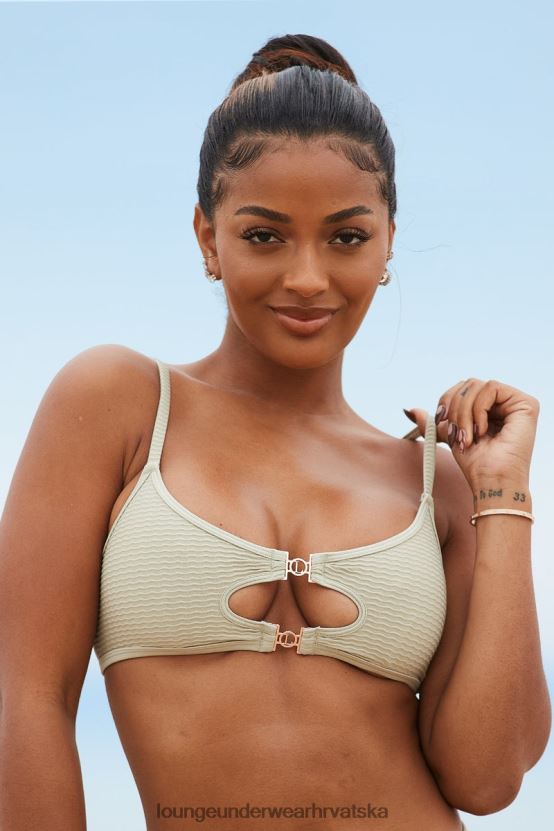 hr Lounge žene cali teksturirani gornji dio bikinija maslina N0V4DZ986 kupaće kostime