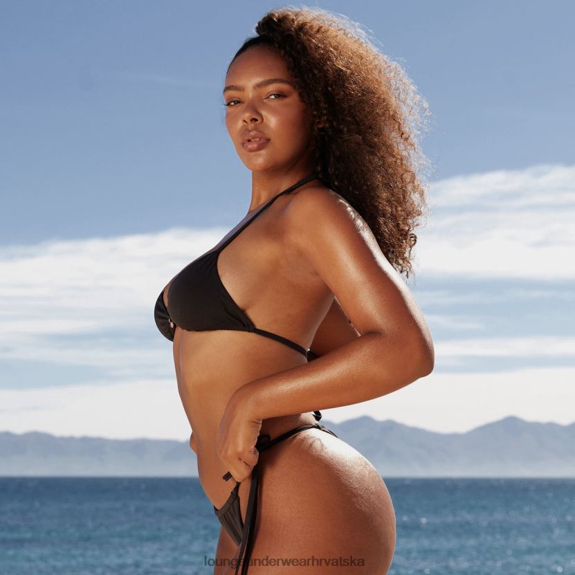 hr Lounge žene preplanuli luksuzni gornji dio bikinija crno N0V4DZ1022 kupaće kostime