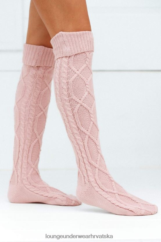 hr Lounge žene udobne pletene čarape do koljena ružičasta N0V4DZ963 odjeća