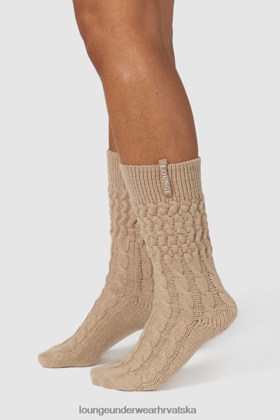 hr Lounge žene udobne pletene čarape mink N0V4DZ953 odjeća