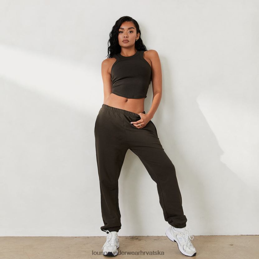 hr Lounge žene rebrasti trkač stražnji vrh x jess hunt isprano crno N0V4DZ803 odjeća