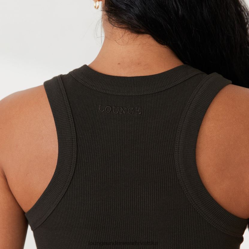 hr Lounge žene rebrasti trkač stražnji vrh x jess hunt isprano crno N0V4DZ803 odjeća