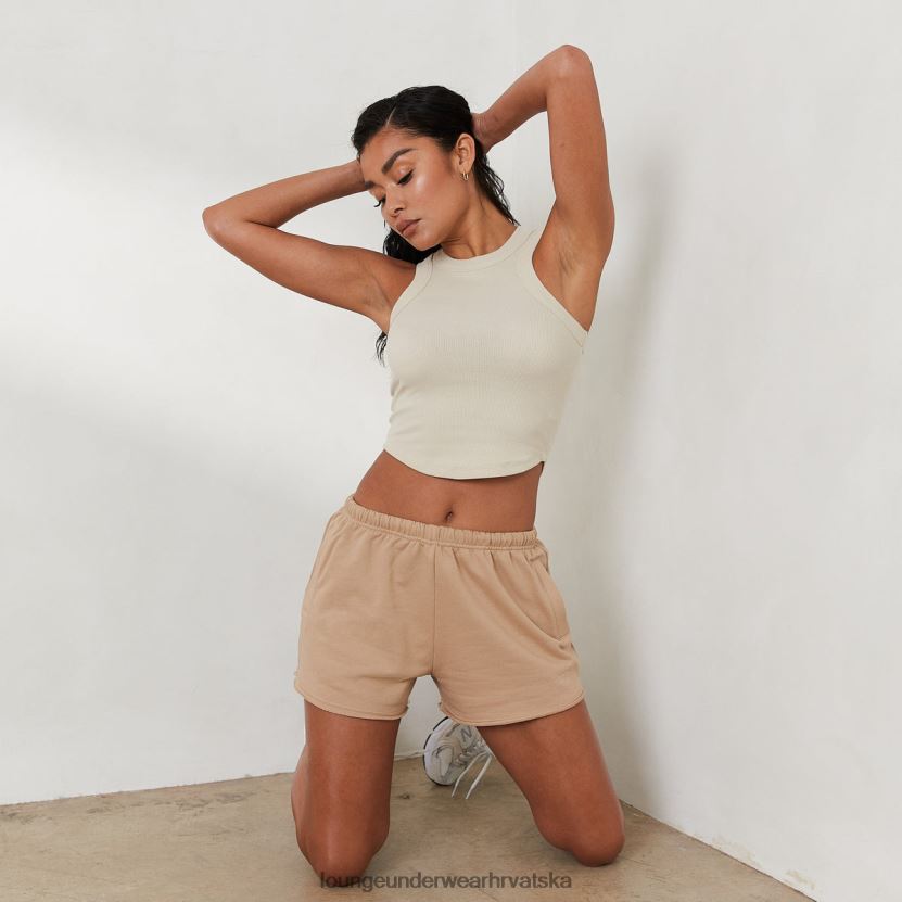 hr Lounge žene rebrasti trkač stražnji vrh x jess hunt kost N0V4DZ796 odjeća