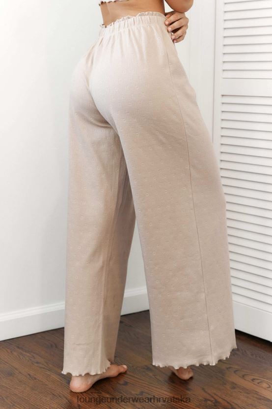 hr Lounge žene pidžama hlače s volanima mink N0V4DZ942 odjeća